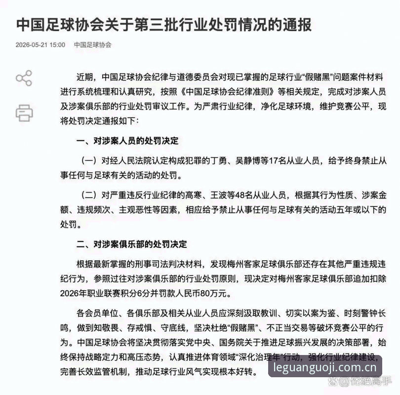 中国足协公布第三批禁足名单的5个关键细节与行业影响